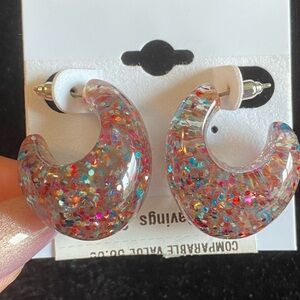 Kate Spade New York Adore-ables Multi Glitter Huggie Hoop Earrings